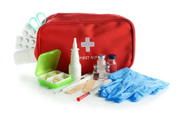 First Aid Kit White Background — Stock Photo, Image