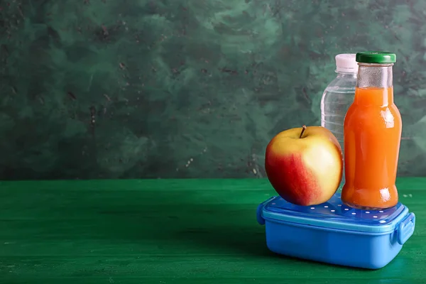 Tasty school lunch on table