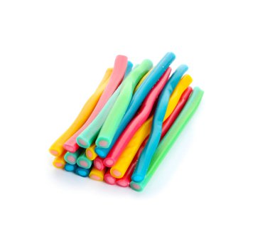 Tatlı şeker beyaz arka plan üzerinde sopa