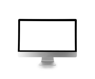 Beyaz arkaplanda modern PC monitörü