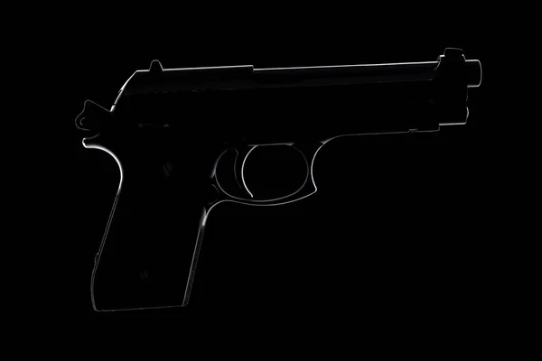 Silhouette Pistol Dark Background — Stock Photo, Image