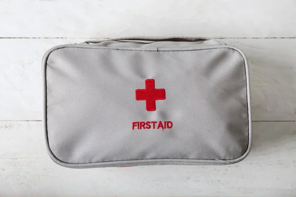 First Aid Kit White Table — Stock Photo, Image