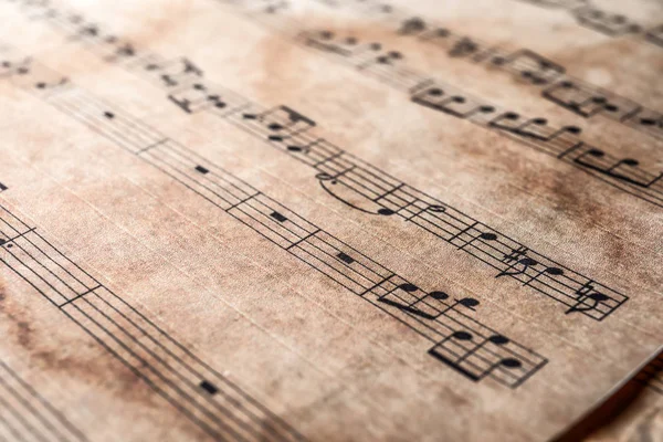 Old Music Sheet Closeup — Stock Photo, Image