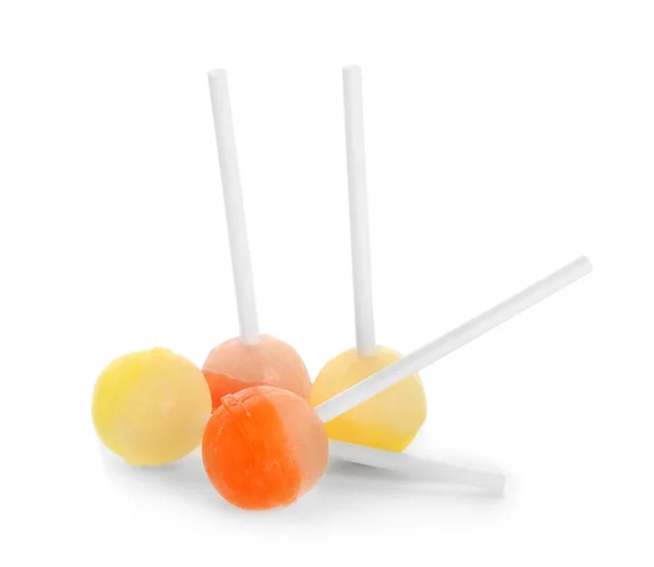 Lollipops Douce Sur Contexte Blanc — Photo