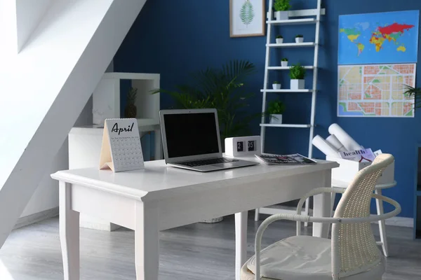Comfortable Workplace Modern Computer Home — Stock Photo, Image