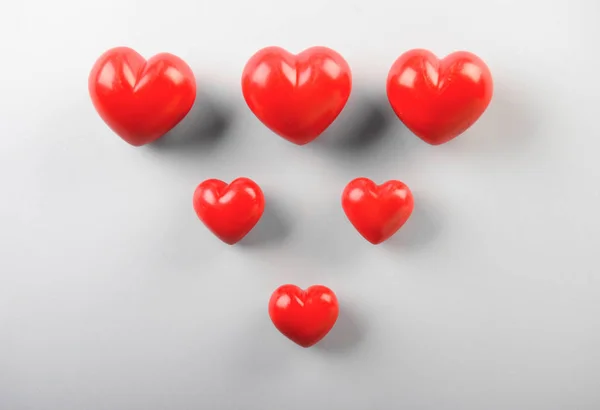 Many Red Hearts Light Background — Stock Photo, Image