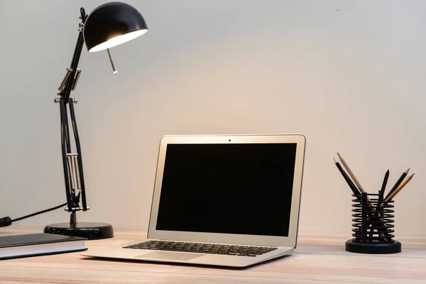 Comfortable Workplace Modern Laptop — Stock Photo, Image