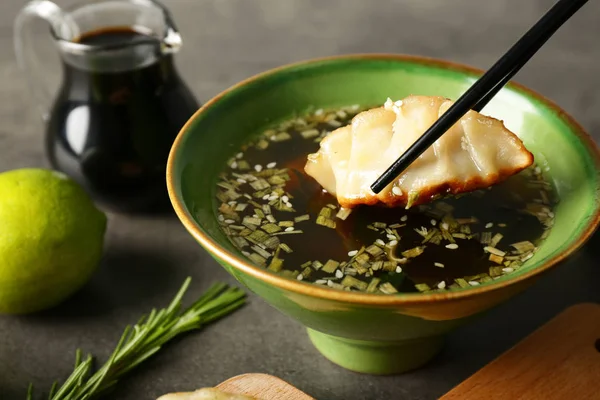 Jedzenie Smaczne Japońskie Gyoza Zbliżenie — Zdjęcie stockowe