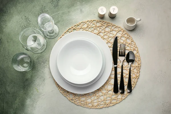 Simple Table Setting Color Background — Stock Photo, Image