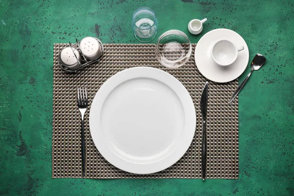 Simple Table Setting Color Background — Stock Photo, Image