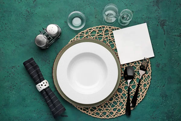 Simple Table Setting Color Background — Stock Photo, Image