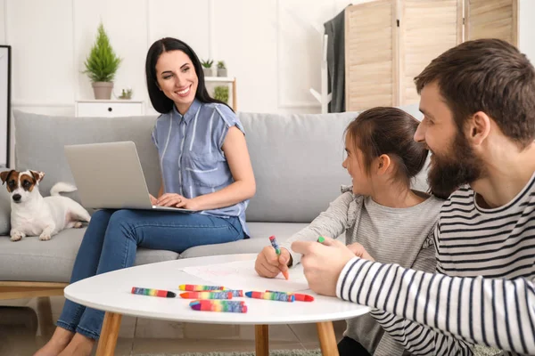 Happy Family Spending Time Home — Stock Photo, Image