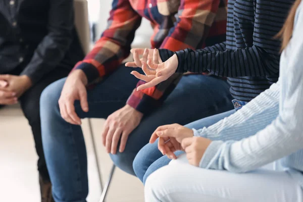 Group Young People Meeting Indoors — Stock Photo, Image