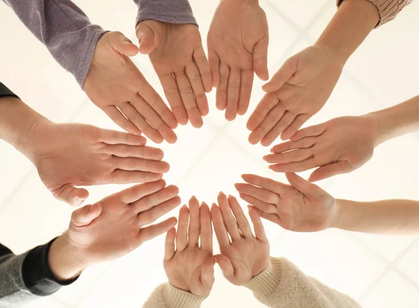 People Putting Hands Together Symbol Unity — Stock Photo, Image