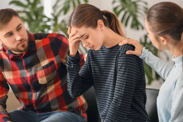 Group People Calming Friend Indoors — Stock Photo, Image