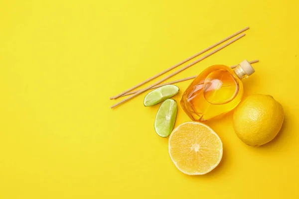 Citrus Reed Diffuser Color Background — Stock Photo, Image