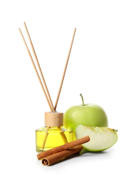 Reed Diffuser Apple Cinnamon White Background — Stock Photo, Image