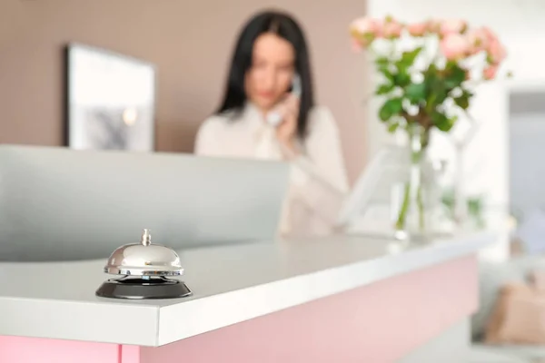 Service Bell Reception Desk Hotel — Stock Photo, Image