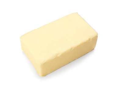 Beyaz arka plan üzerinde sağlıklı tereyağı