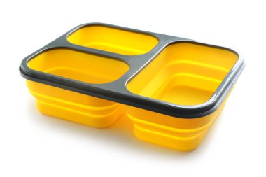 Boş okul öğle yemeği kutusu beyaz arka plan üzerinde