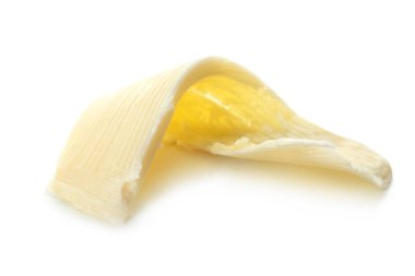 beyaz zemin üzerine tereyağı curl