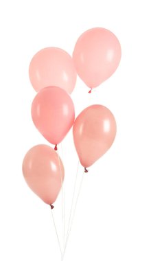 Beyaz arka plan üzerinde renkli balonlar