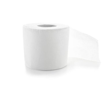 Roll of toilet paper on white background clipart