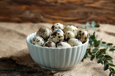 Bıldırcın yumurtası tablo ile kase