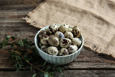 Bıldırcın yumurtası tablo ile kase