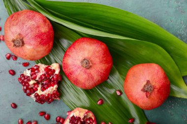 Renk arka plan üzerinde olgun nar