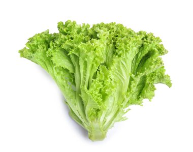 Beyaz arka plan üzerinde taze marul salatası