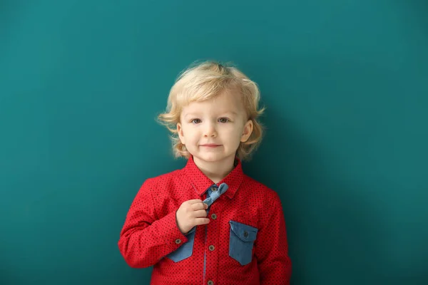 Ritratto Bambino Carino Sfondo Colori — Foto Stock