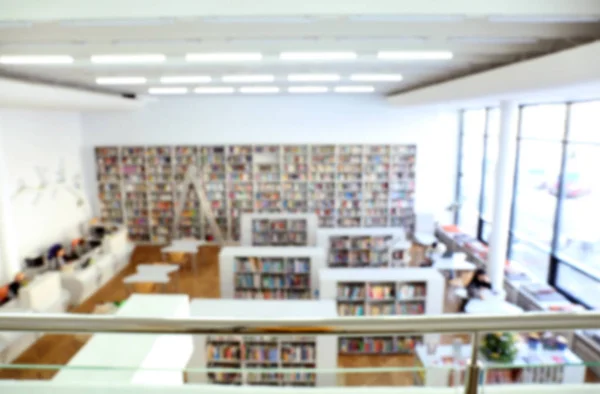 Interieur Van Moderne Bibliotheek Wazig Zicht — Stockfoto