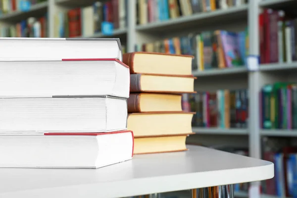 Many Books Table Library — Stock Photo, Image