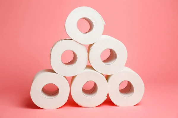 Rolls Toilet Paper Color Background — Stock Photo, Image