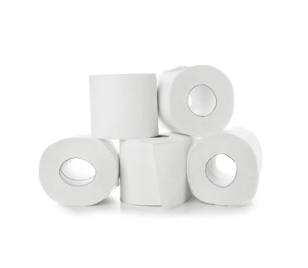 Рулоны Туалетной Бумаги Белом Фоне — стоковое фото