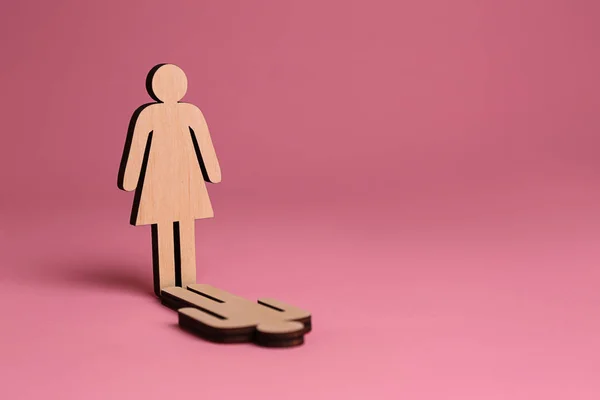 Figure Femminili Maschili Sfondo Colori Concetto Transgender — Foto Stock