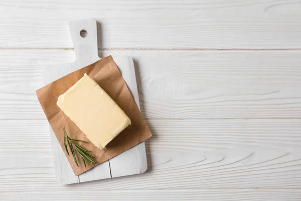 Manteiga Saudável Sobre Fundo Madeira — Fotografia de Stock