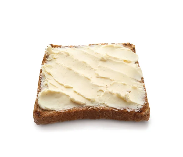 Tasty Toasted Bread Butter White Background — Stock Photo, Image