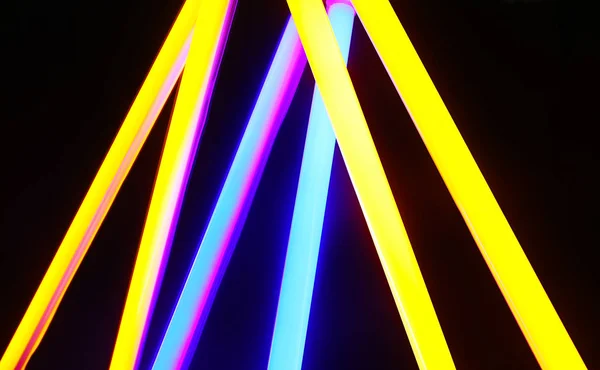 Coloridas Lámparas Neón Sobre Fondo Oscuro — Foto de Stock