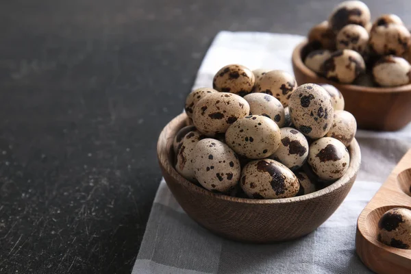 Bowls Quail Eggs Table — Stock Photo, Image