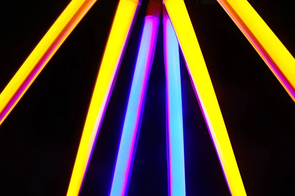 Barevné Neonové Lampy Tmavém Pozadí — Stock fotografie