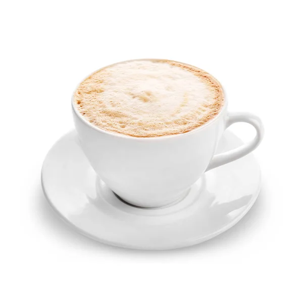 Csésze Forró Kávé Fehér Háttér — Stock Fotó