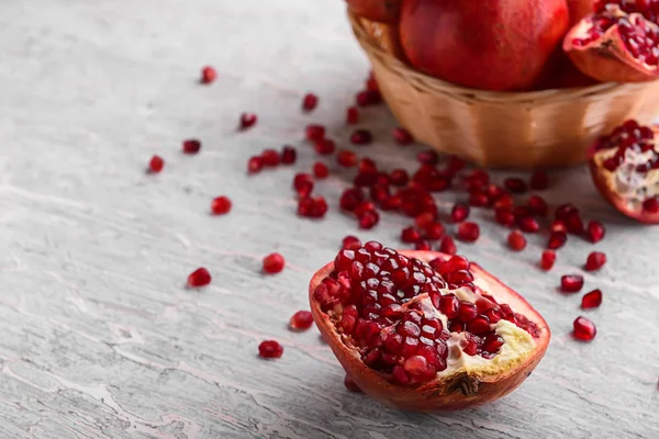 Ripe Pomegranates Light Background — Stock Photo, Image