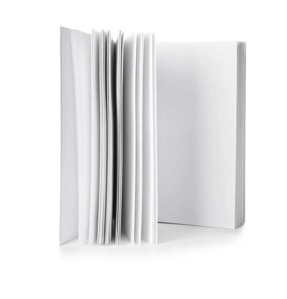 Livro Com Páginas Branco Sobre Fundo Branco — Fotografia de Stock