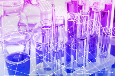 Test tüpleri ile laboratuvar tablo örnekleri