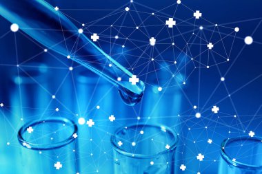 Pipet damlama örnek test tüpü, closeup içine