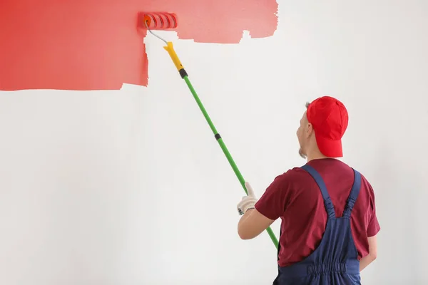 Male Painter Uniform Working Indoors — Stock Photo, Image