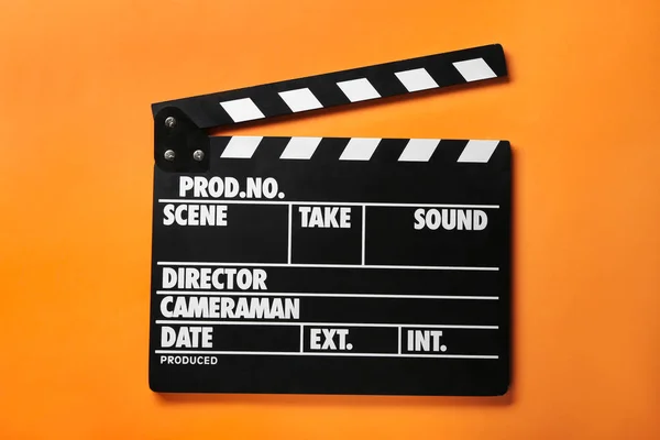 Cinema Clapperboard Fundo Cor — Fotografia de Stock