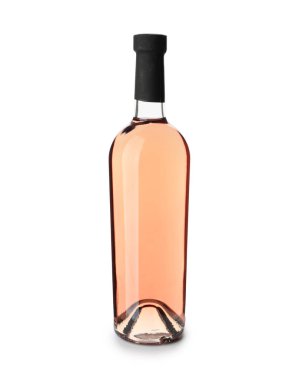 Beyaz zemin üzerine lezzetli şarap şişe